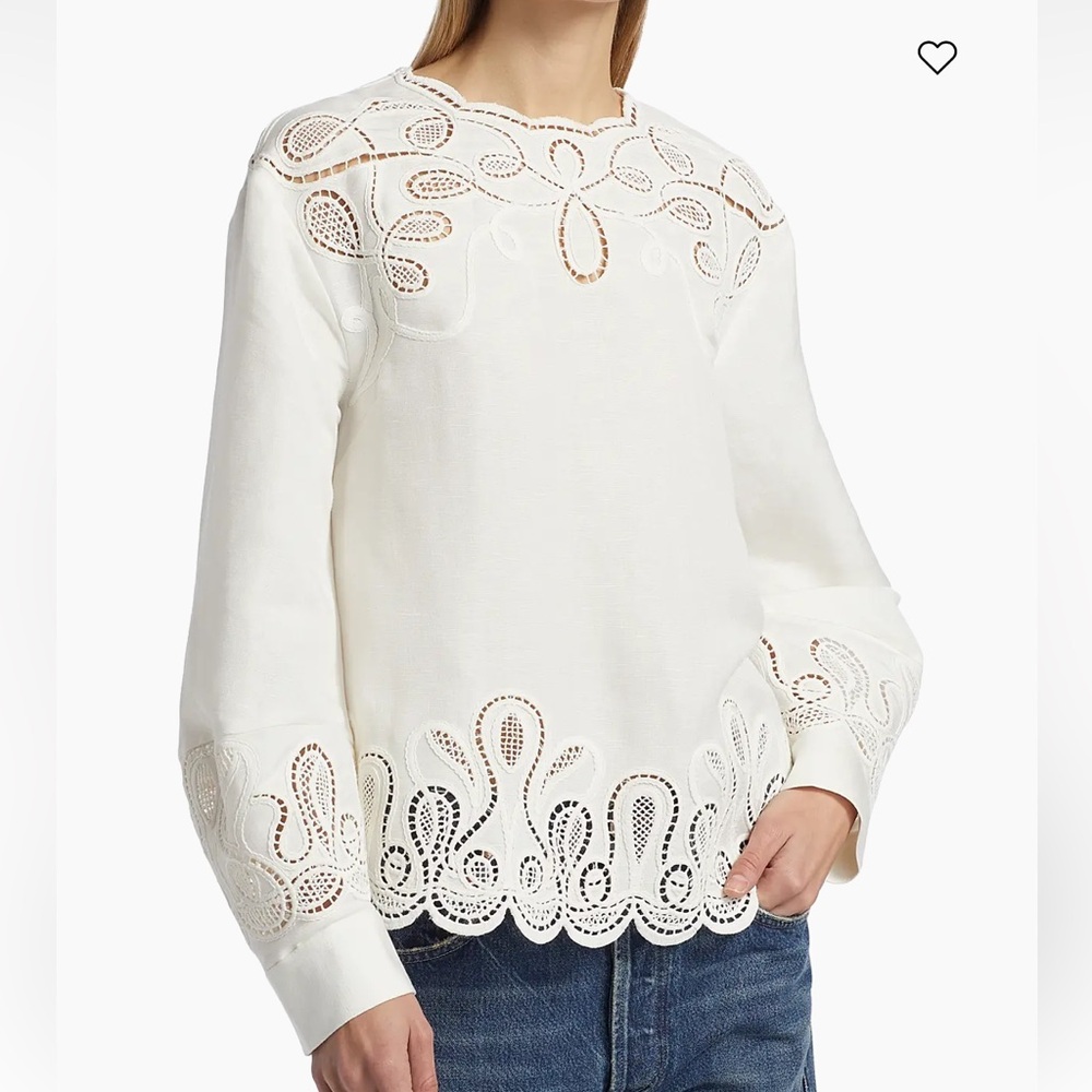 Simkhai Wendlyn Linen Blend Long Sleeve Blouse